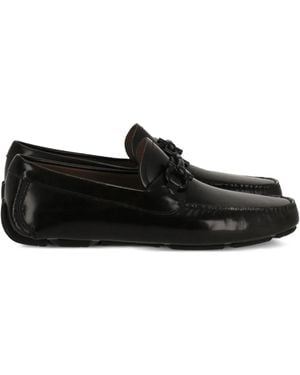 Ferragamo Gancini-Detail Loafers - Black