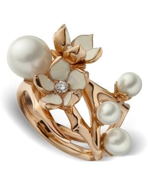 Shaun Leane Cherry Blossom Diamond Pearl Ring - Metallic