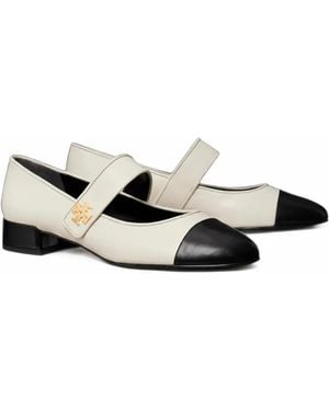 Tory Burch Cap-Toe Mary Jane Pumps - White