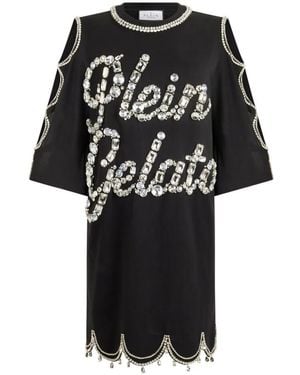 Philipp Plein Embellished Mini Dress - Black