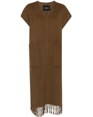 Goen.J Double-Faced Fringed Dress - Brown