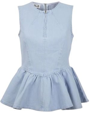 Baum und Pferdgarten Top Merja Sin Mangas Con Peplum - Azul