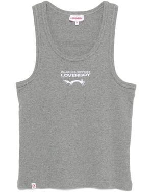 Charles Jeffrey Embroidered-Logo Tank Top - Grey