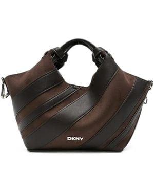DKNY Kleiner Paula Tote Bag Mit Lederbesatz - Schwarz