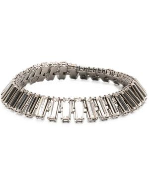 Jil Sander Crystal Baguette-Cut Bracelet - White