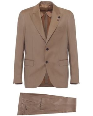 Lardini Herringbone Wool Suit - Brown
