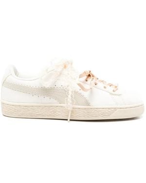 PUMA Lace-Up Leather Sneakers - White