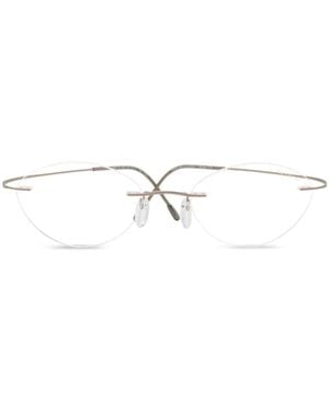 Silhouette Titan Minimal Art Oval-Frame Glasses - White