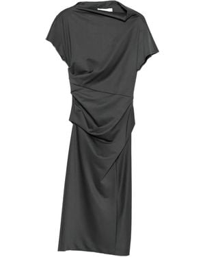 Tela Ruched-Detail Midi Dress - Black