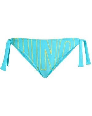Moschino Bragas De Bikini Con Logo Bordado - Azul