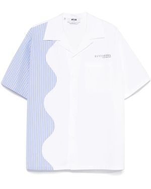 MSGM Stripe-Detail Shirt - White