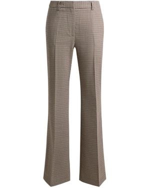 Etro Bootcut Gingham Trousers - Grey