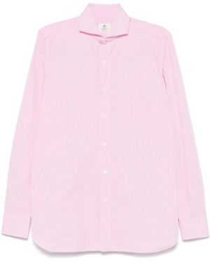 Luigi Borrelli Napoli Camicia A Quadretti - Rosa