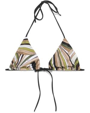 Emilio Pucci Top Bikini Con Stampa Vivara - Metallizzato