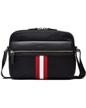 Bally Tharek Ribbon-Detail Canvas Messenger Bag - Black