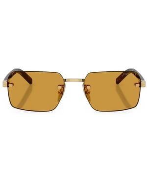 Prada Rimless Rectangle-Frame Sunglasses - Metallic
