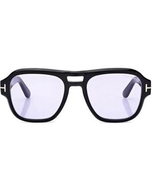 Tom Ford T-Logo Pilot-Frame Sunglasses - Black