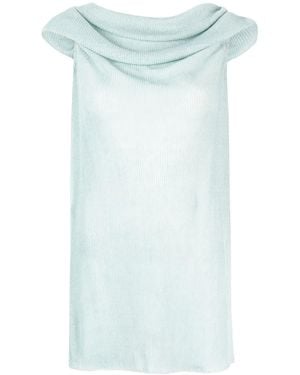 VITELLI Draped-Design Sleeveless Top - Blue