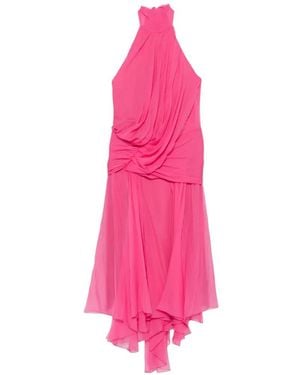 Alberta Ferretti Robe Drapée À Dos-Nu - Pink