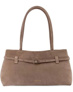MANU Atelier Le Cambon East West Buckle-Fastening Suede Shoulder Bag - Brown