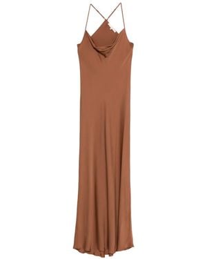 Silk95five St. Germaine Cowl Neck Slip Maxi Dress - Brown