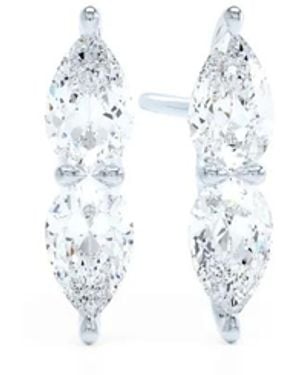 LOEV 18Kt Recycled The Double Pear Diamond Earrings - White