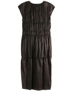 Amomento Shirred Tiered Dress - Black