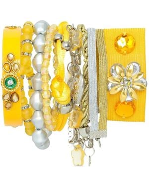 Amir Slama Beaded Flower Bracelet - Yellow