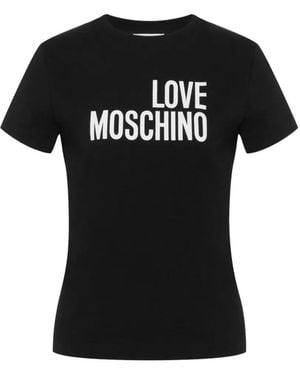 Love Moschino Printed Cotton Jersey T-Shirt - Black