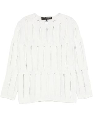 Comme des Garçons Cut-Out Knit Jumper - White
