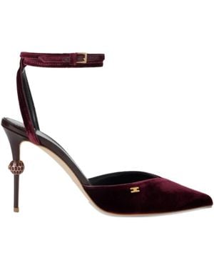 Elisabetta Franchi 90 Mm Leren Pumps Met Hak - Rood
