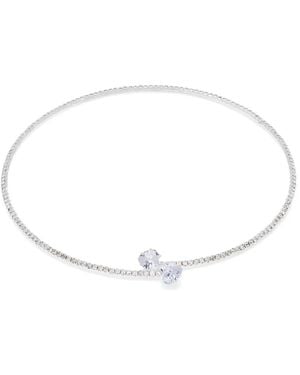 Hzmer Jewelry Heart-Charm Crystal-Embellished Necklace - White