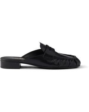 Prada Mules En Cuir - Black