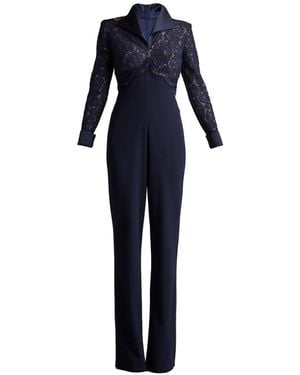 Tadashi Shoji Deacon Lace-Panelled Jumpsuit - Blue