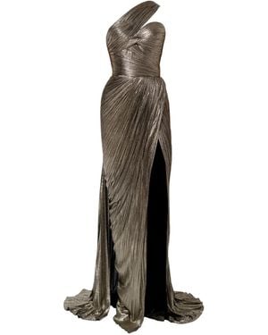 IRIS SERBAN Alba Pleated One-Shoulder Dress - White