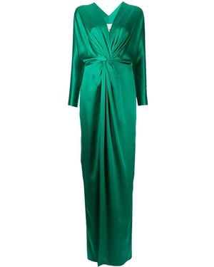 Michelle Mason Twist-Detail Silk Gown - Green