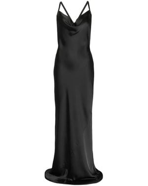 Norma Kamali Cross-Back Bias-Cut Maxi Dress - Black