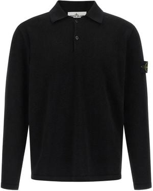 Stone Island Polo À Manches Longues - Noir