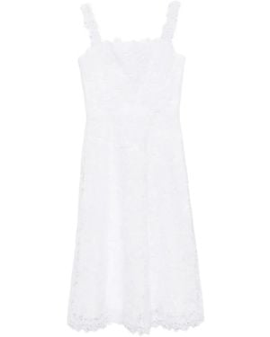 Carolina Herrera Vestido Midi Acampanado De Encaje Guipur - Blanco