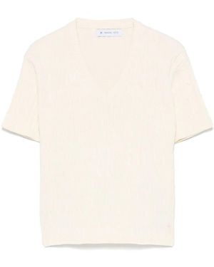 Manuel Ritz T-Shirt Con Lavorazione Intrecciata - Bianco