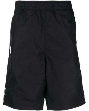 Aape By A Bathing Ape Logo-Embroidered Cotton Track Shorts - Black