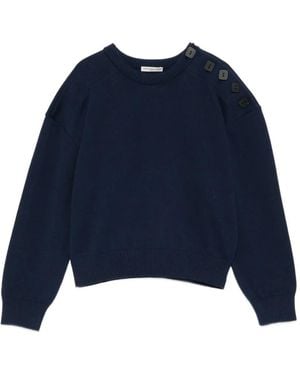 Veronique Leroy Button-Detail Jumper - Blue