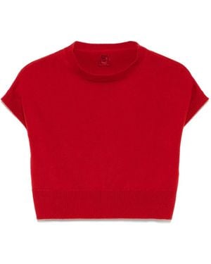 Teddy Cashmere Genova ノースリーブ トップ - レッド