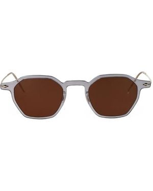 Lindberg Geometric-Frame Sunglasses - Brown