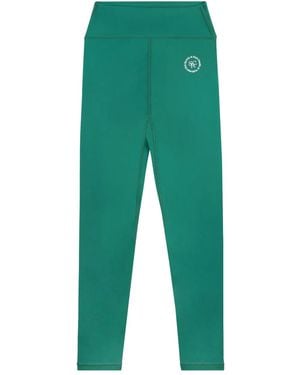 Sporty & Rich Srhwc Logo-Print Leggings - Green