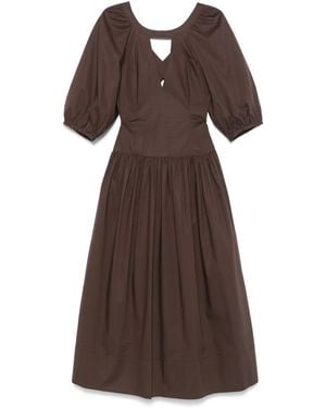 Twinset Poplin Midi Dress - Brown