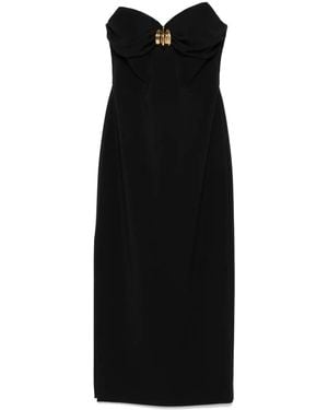 Elisabetta Franchi Krepp-Midikleid mit Makro-Schleife - Schwarz