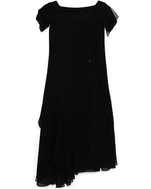Yohji Yamamoto スクエアネック ドレス - ブラック
