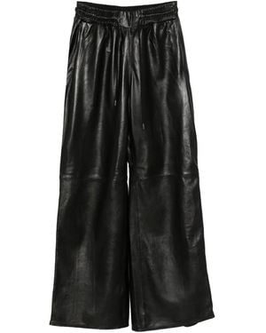 R13 Leather Side-Zip Trousers - Black