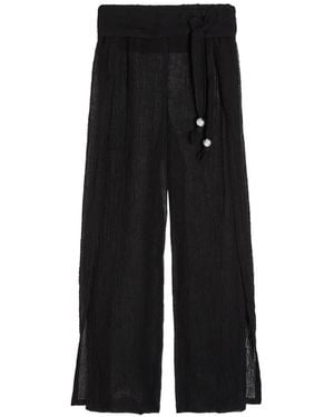 Lisa Marie Fernandez Knot-Detail Split Trousers - Black